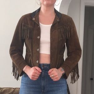 Vintage suede fringe jacket